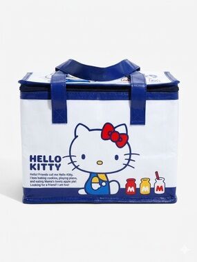 Hello Kitty Blue & White Lunch Bag with Red Bow Accent